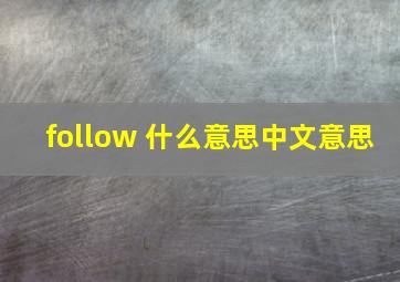 follow 什么意思中文意思